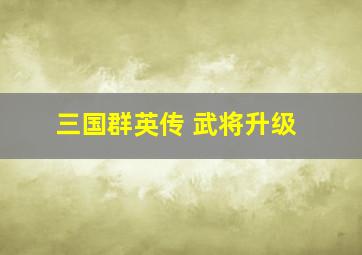 三国群英传 武将升级